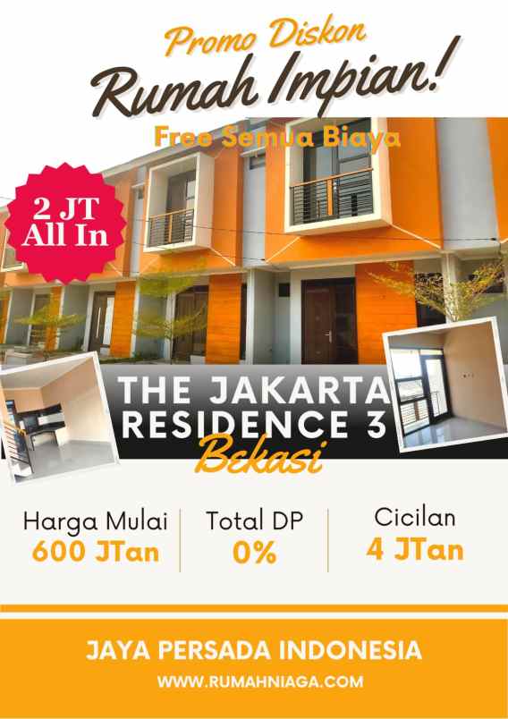 dijual cepat rumah 2 lantai dekat harapan indah bekasi