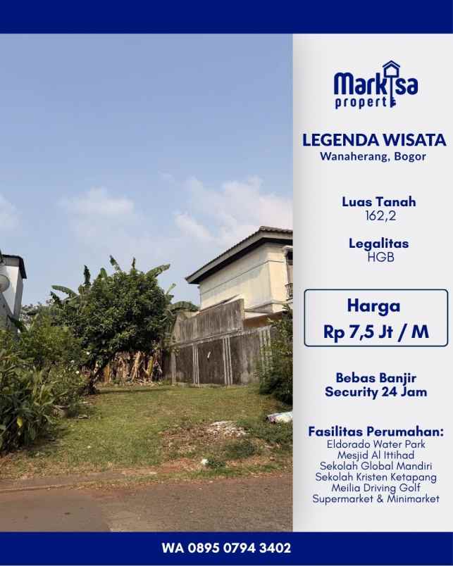 dijual kavling siap bangun di legenda wisata cibubur