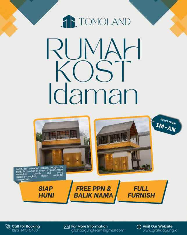 dijual kost jl simpang kyai h yusuf no