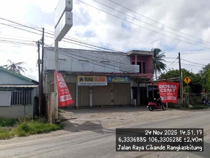 dijual ruko gudang kantor jalan raya rangkas bitung