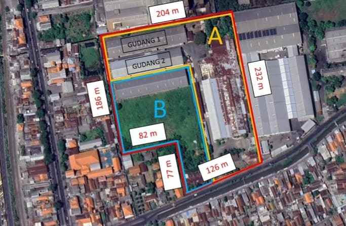 dijual ruko gudang kantor jalan raya sukodono
