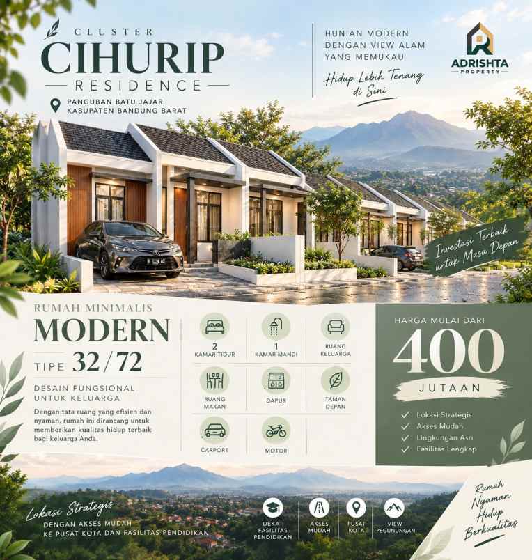 dijual rumah cluster cihurip