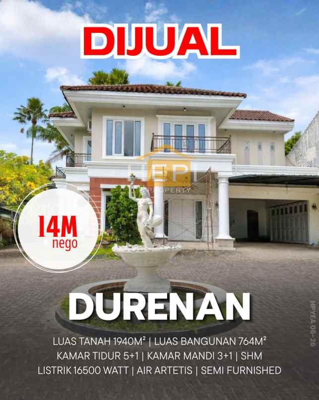 dijual rumah di durenan mangunharjo semarang