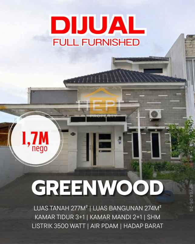 dijual rumah di greenwood semarang