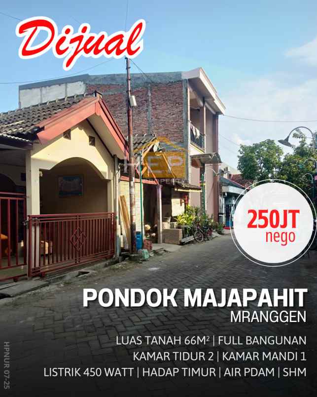 dijual rumah di pondok majapahit mranggen