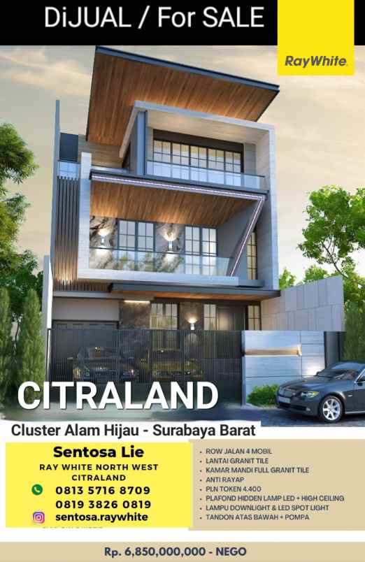 dijual rumah jalan alam hijau citraland