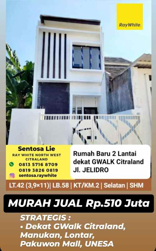 dijual rumah jalan jelidro