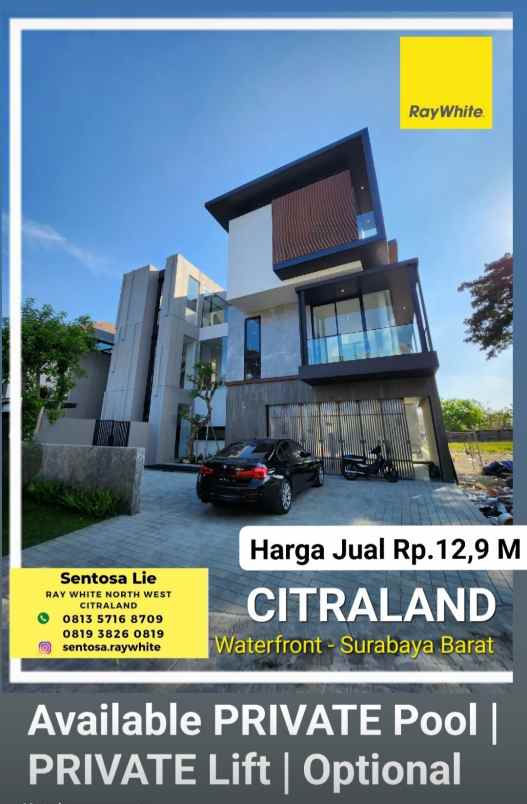 dijual rumah jalan waterfront