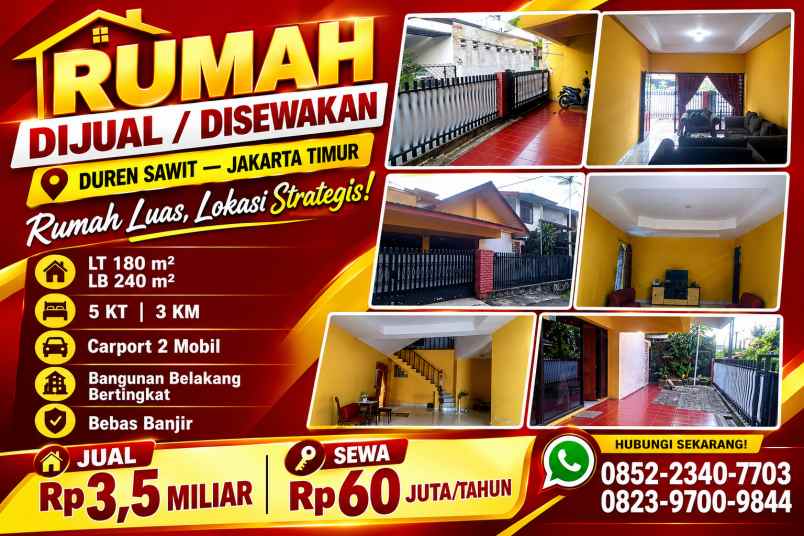 dijual rumah jl bangun jaya timur blok