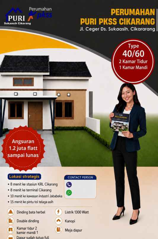 dijual rumah jl ceger ds sukaasih kec