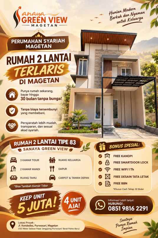 dijual rumah jl kendedes purwosari