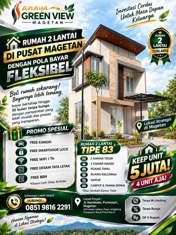 dijual rumah jl kendedes purwosari