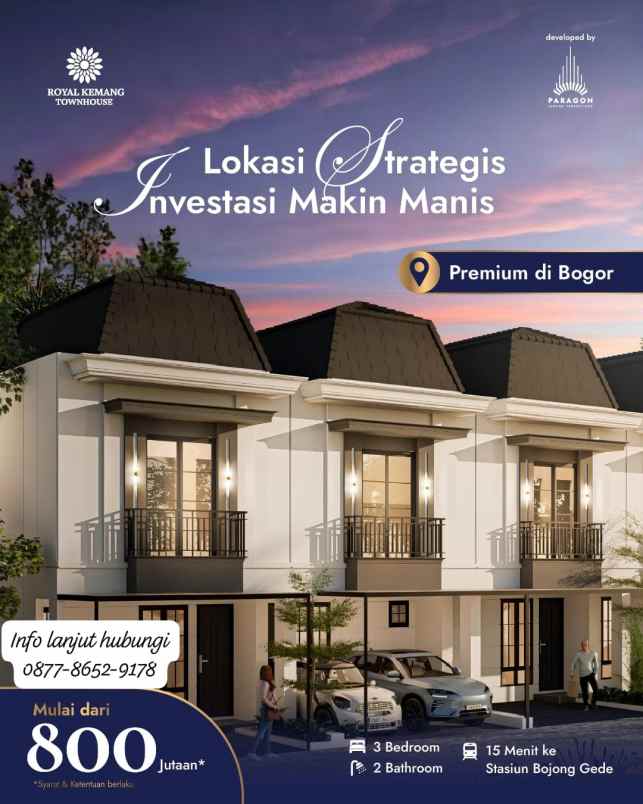 dijual rumah jl raya bojong gede kemang