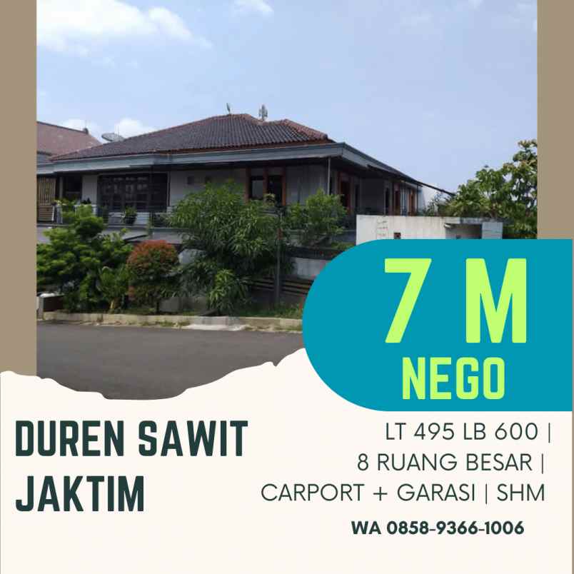 dijual rumah kavling dki pondok kelapa