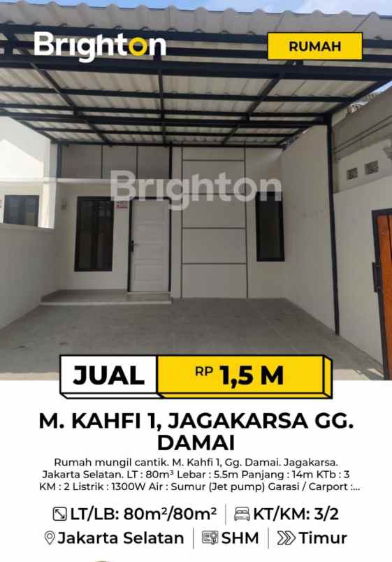 dijual rumah m kahfi 1 gg damai