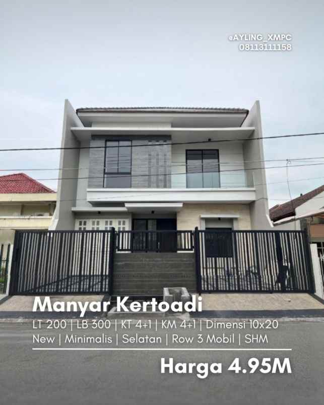 dijual rumah manyar kertoadi