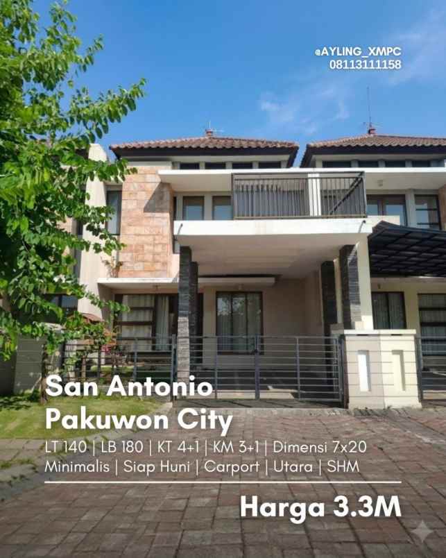 dijual rumah pakuwon city