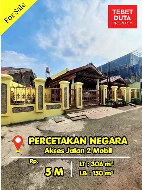 dijual rumah percetakan negara