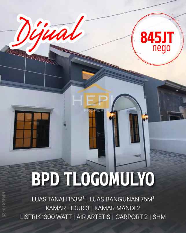 dijual rumah perumahan bpd tlogomulyo