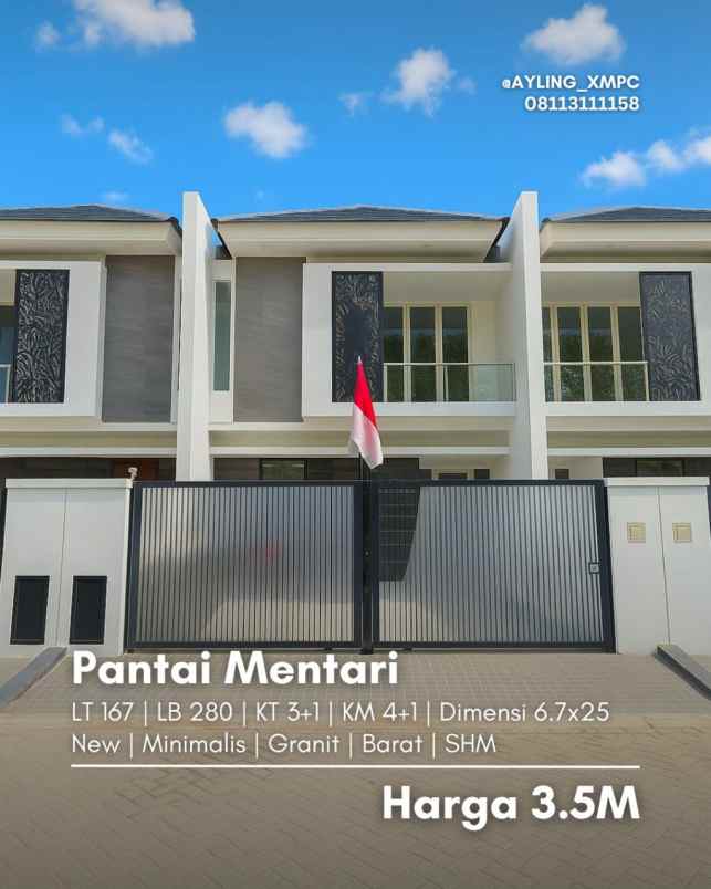 dijual rumah rumah pantai mentari