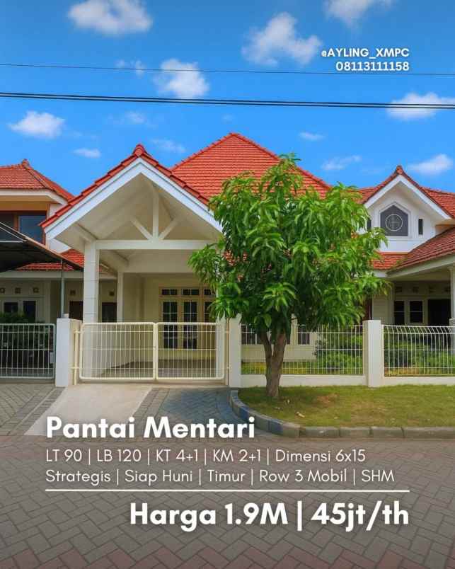 dijual rumah rumah pantai mentari