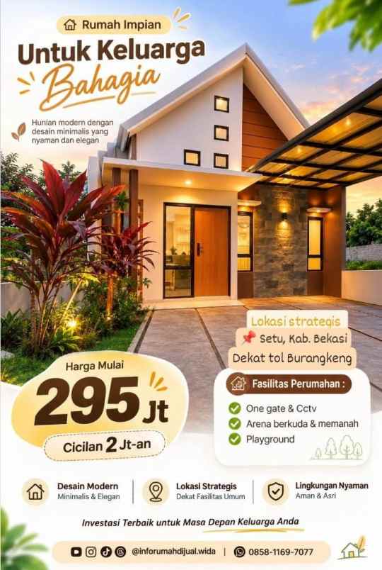 dijual rumah setu