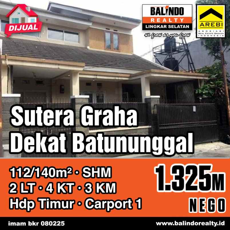 dijual rumah siap huni di komplek sutera graha