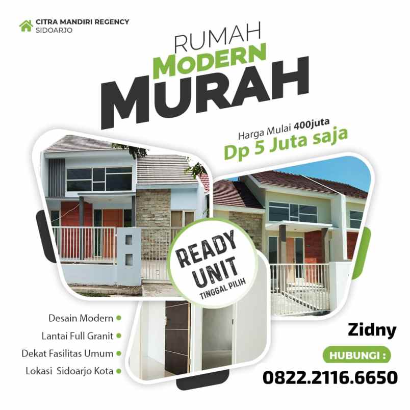 dijual rumah sukodono nol jalan raya