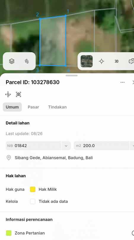 dijual tanah angataka