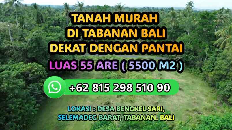 dijual tanah desa bengkel sari