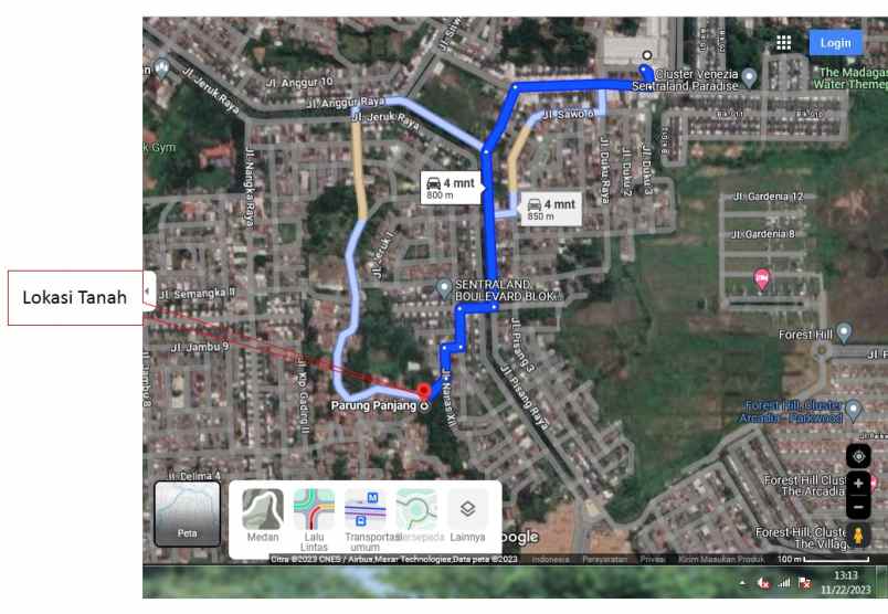 dijual tanah di desa parungpanjang kab bogor