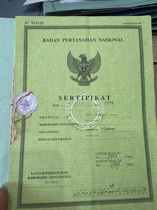 dijual tanah di mataram kelurahan dekat kampus uin