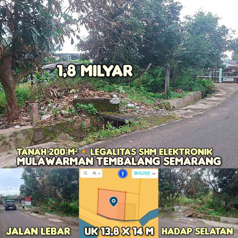 dijual tanah di mulawarman utara semarang