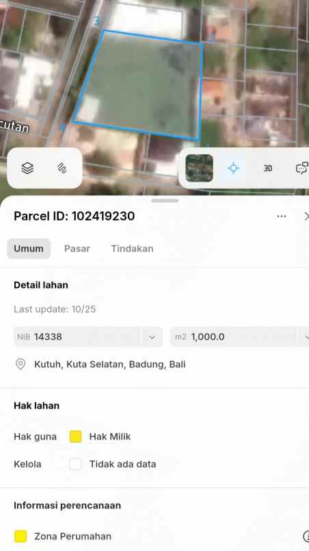 dijual tanah goa gong