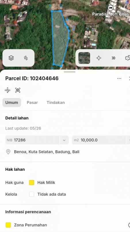 dijual tanah goa gong goa sakenan