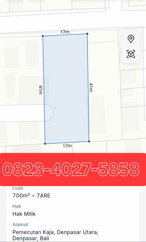 dijual tanah jalan himalaya gatsu barat