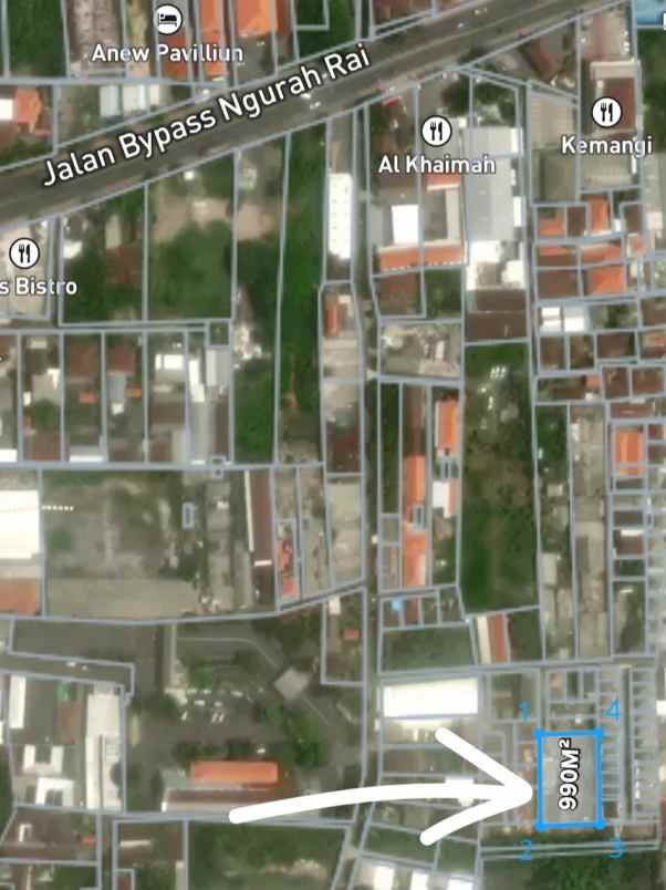 dijual tanah jl bypass ngurah rai