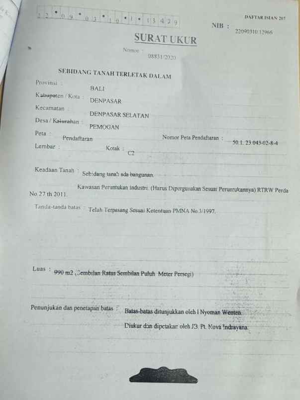 dijual tanah jl bypass ngurah rai