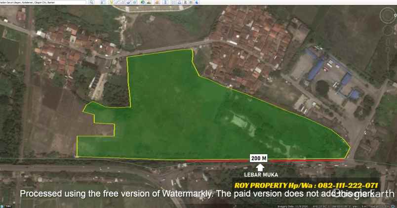 dijual tanah jl raya bojonegara serang