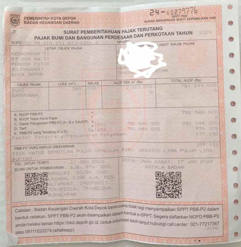 dijual tanah jln kesadaran il pondok