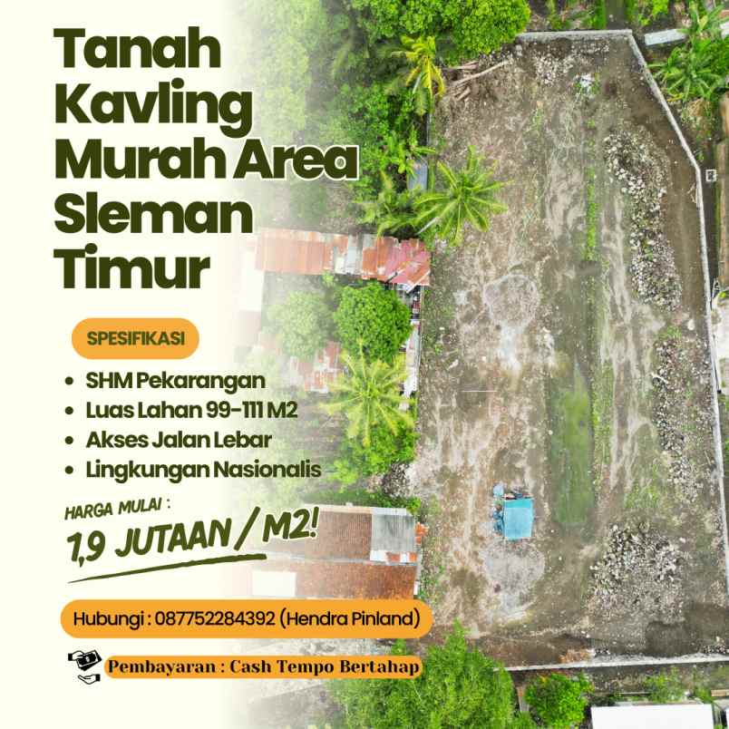 dijual tanah kalibulus bimomartani