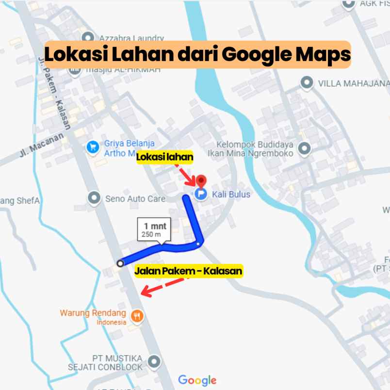 dijual tanah kalibulus bimomartani