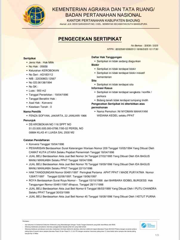 dijual tanah kerobokan canggu