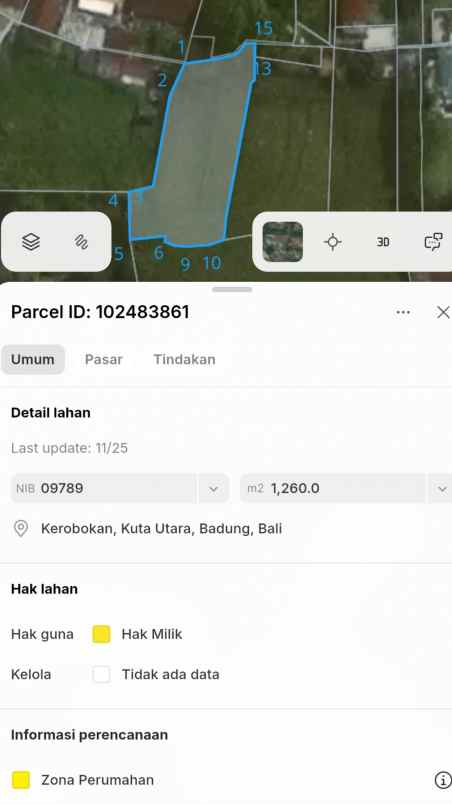 dijual tanah kerobokan canggu