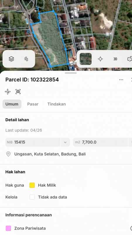 dijual tanah pantai balangan