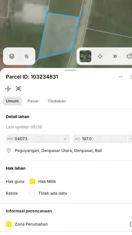 dijual tanah peguyangan