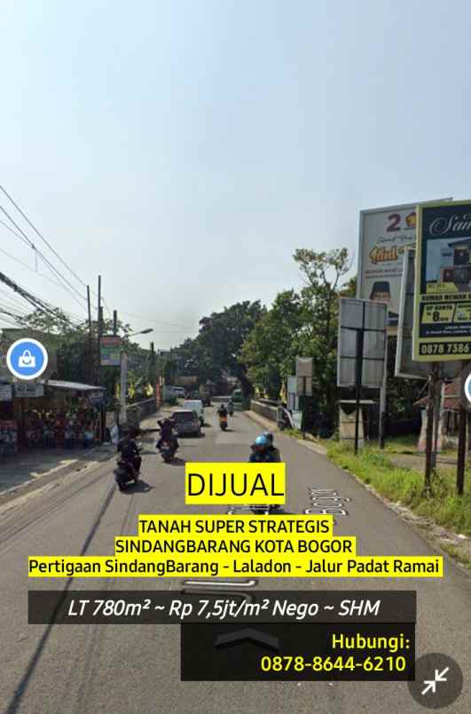 Tanah Usaha Pinggir Jalan Raya Sindangbarang Bubulak Laladon Bogor