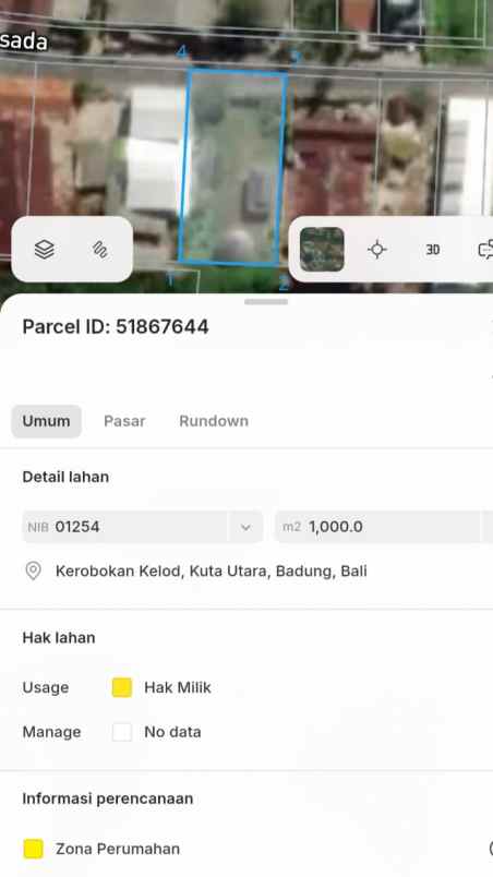 dijual tanah teuku umar barat
