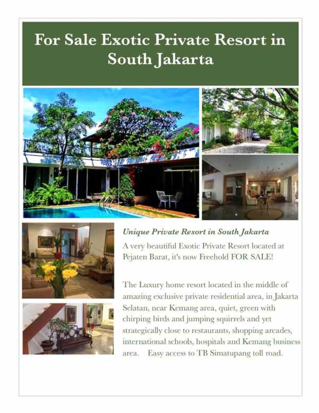 dijual villa pejaten barat