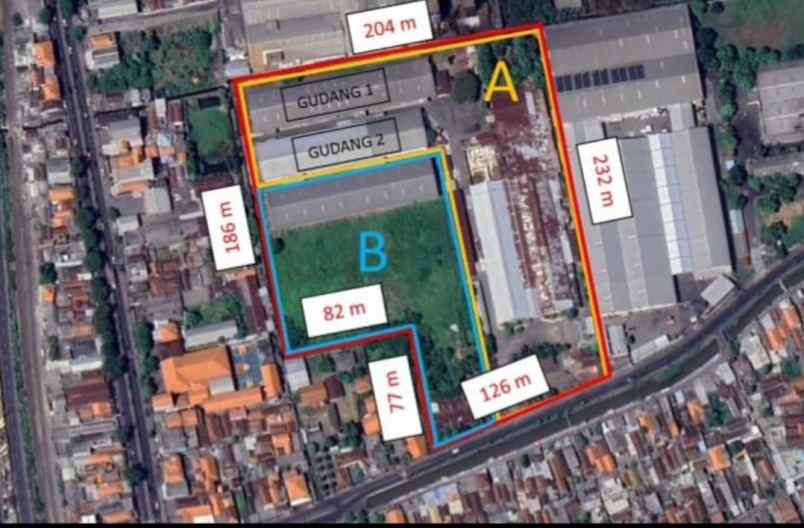 disewakan ruko gudang kantor jalan raya sukodono